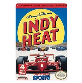 Cartel de metal retro para videojuegos Indy Heat Nintendo Nes 20*30 cm