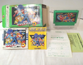 "MEGAMAN5" "ROCKMAN5" Nintendo NES Family Computer famicom FC Cartridge Japan