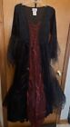 GOTHIC VAMPIRESS DELUXE COSTUME BY IN CHARACTER DRESS & PETTICOAT MED. W/ BAG VG