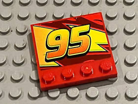 LEGO CARS red tile ref 6179pb038R / Set 8484 Ultimate Build Lightning McQueen