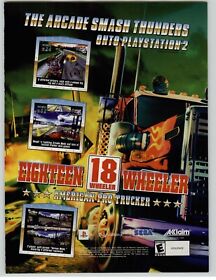18 Eighteen Wheeler American Pro Trucker PS2 Dreamcast 2002 Print Ad/Poster Rare