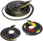 3 Pcs Long Rubber Snakes Realistic, Plastic Fake Snake Toy to Keep Birds Away, G