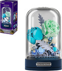 Building Blocks Flowers Bouquet Set with Music Box and Dust-Proof Dome