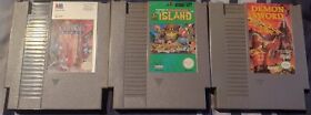 NES 3-game cart lot: Adventure Island, Demon Sword And California Games