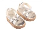 A pair of platform silver sandals for 18'' doll American girl fun summer