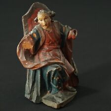 Baroque Wooden Figure Wood Hand-Carved Mann on Chair V. Min
