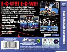 ECW Hardcore Revolution Dreamcast Rear Inlay Only (High Quality)