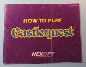 1989 How To Play Castlequest NES Manual Only, No Game, Instruction Booklet 