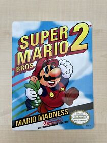 Super Mario Bros 2 Metal Wall Plaque Sign Tin Nintendo NES Mancave Decor Size A5