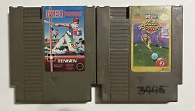 Nintendo Entertainment System NES Lot Of 2 RBI Baseball Gray Cartridge & Pool