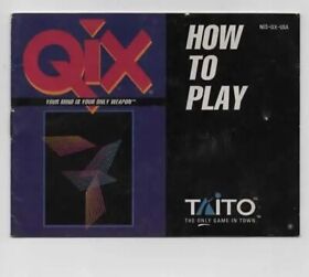 Qix nes Original Manual Only
