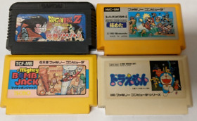 Nintendo Famicom Lot of 4 - Mighty Bomb Jack - Mario - Doraemon - Mcx14