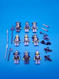 Lego Castle Fantasy Era Lot 9 Minifigures Crown Knights Scale Mail Weapons 7094!