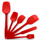 Cheer Collection 6 Pieces Red Silicone Spatula Set