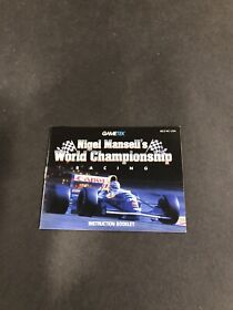 nigel mansell's world championship racing nes Manual Only