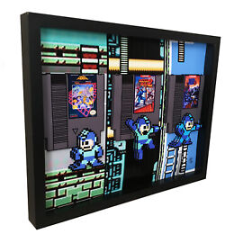 Mega Man 1 2 3 3D Arte Retro Videojuego Decoración Nintendo NES 8 bits Impresión de Arte