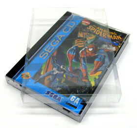 2x Sega CD SATURN Game Clear Protective Box Protectors Sleeves Display Cases