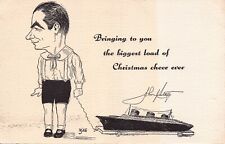 MAN PULLING TOY CRUISE SHIP~CARICATURIST VINCENT ZITO~LOAD OF CHRISTMAS CHEER