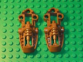 2 x LEGO Bionicle Medium Brown Toa Metru Foot Ref 47298 Set 8604 6638 
