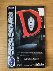 D Sega Saturn Survival Horror Manual Only