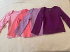 4 PACK Hanes Ultimate Baby Flexy Long  Sleeve T-shirt  18-24 M Pinks & Purples