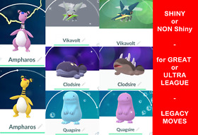 Shiny Normal Vikaviolt Clodsire Quagsire Ampharos Pokemon PVP GO League