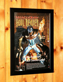 Póster promocional vintage Legacy of Kain Soul Reaver Dreamcast PS1/arte publicitario enmarcado