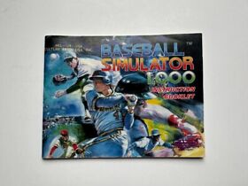 Nintendo NES Baseball Simulator 1000 Instruction Booklet MANUAL ONLY