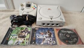 Sega Dreamcast Console Bundle + 3 Games + 2 Controllers *Tested* FREE SHIPPING!
