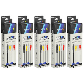 Wholesale Lot of 5 XYAB Composite AV Audio Video Cable for Sega Saturn