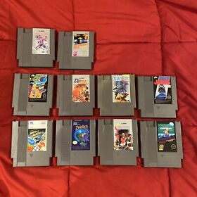Nes Game Lot Of 10 Contra Super C Metroid Jaws Blades Of Steel ALL WORK!