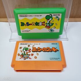 Yoshis Egg & Yoshis Cookie 2 Game Set Famicom FC Lot of 2 Nintendo Clean