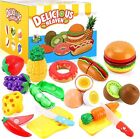 33pcs Cutting Pretend Play Food Toys for Kids Kitchen Set Playset Accessories
