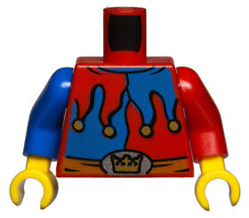 NEW LEGO - Torso - Castle - Court Jester Blue / Red x1 - 7079 7979 Fantasy era