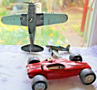 Vintage Airplanes Race Car Metal Toys