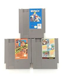 Nintendo NES 3 Games Paperboy Donkey Kong Super Mario Duck Hunt Track Meet