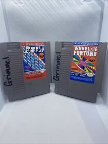 NES Games All New Junior Edition Jeopardy & Wheel of Fortune - LOT OF 2