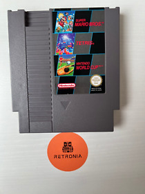 Carrello da gioco Super Mario Bros / Tetris / Coppa del Mondo NES versione PAL PAL con manica