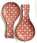 Spoon Rest/Holders Ceramic Red Imusa Set of 2