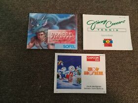 NES Snow Bros. Dragon Fighter. Jimmy Conners Manuals
