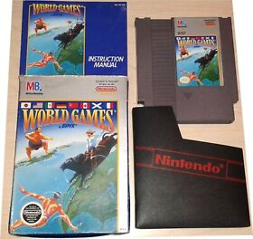 World Games Nintendo NES Vintage original game cartridge Complete in Box CIB
