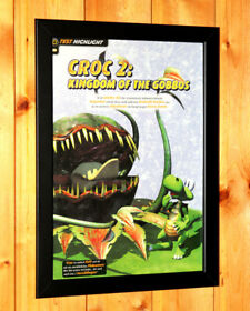 Croc 2 Kingdom of the Gobbos Dreamcast PS1 Vintage Promo Poster / Ad Art Framed