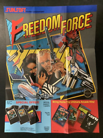 Freedom Force Sunsoft SUN-NES-US NES Nintendo Insert Poster Only