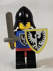 Vintage Lego Castle Black Falcon Knight Minifig 6062 Battering Ram Minifigure