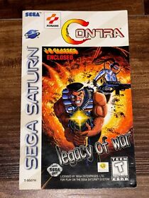 Contra Legacy of War Sega Saturn Instruction Manual Only