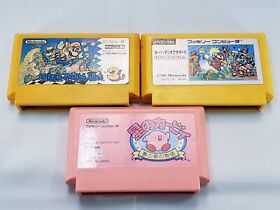 Lot 3 Super Mario Bros. Kirby FC NES Nintendo Used Retro Video Games From Japan