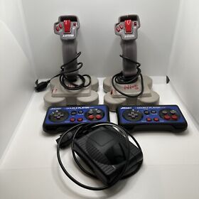NI-5 Quickjoy Joystick Nintendo NES Controller X 2 Aklaim Double Player Working!