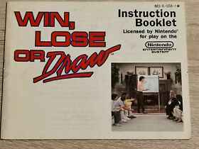 Win Lose Loose Gold Draw Nintendo Nes ( Manual Only)