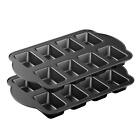 2 Pack Non-Stick Mini Loaf Pan Carbon Steel Baking Bread Pan 8-Cavity