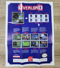 AUTHENTIC USED OVERLORD NES INSERT POSTER - GREAT CONDITION